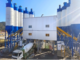 HZS120 stationary wet mix concrete batching plant